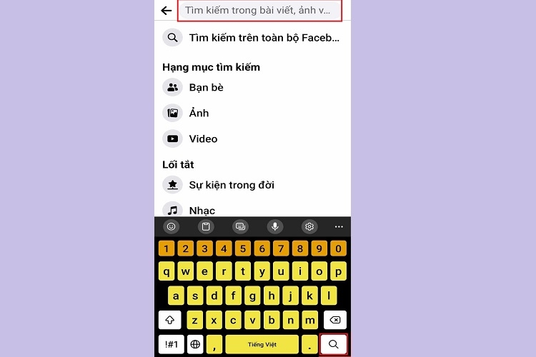 Gõ từ, cụm từ nhớ được trong bài viết muốn tìm vào ô tìm kiếm