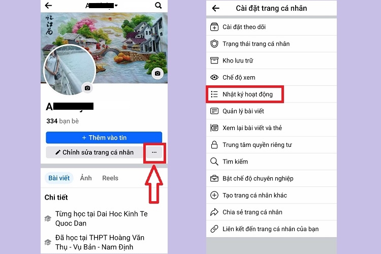 Chọn Nhật ký hoạt động