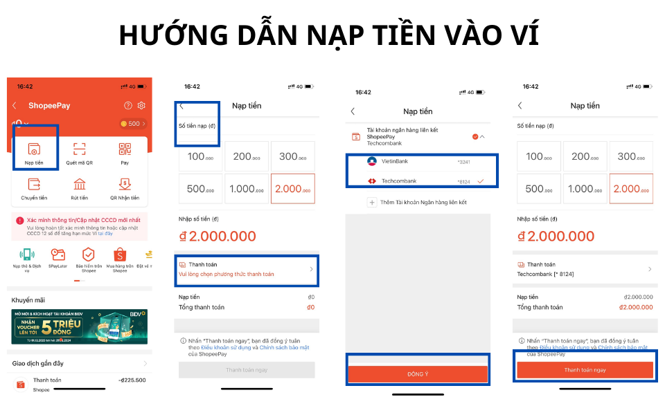Hướng dẫn cách nạp tiền vào ví