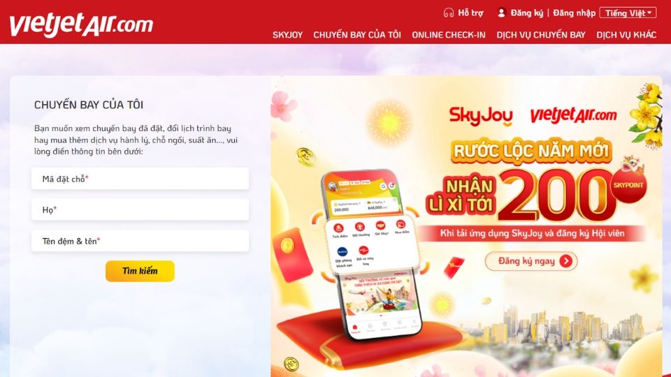 Điền thông tin đặt chỗ
