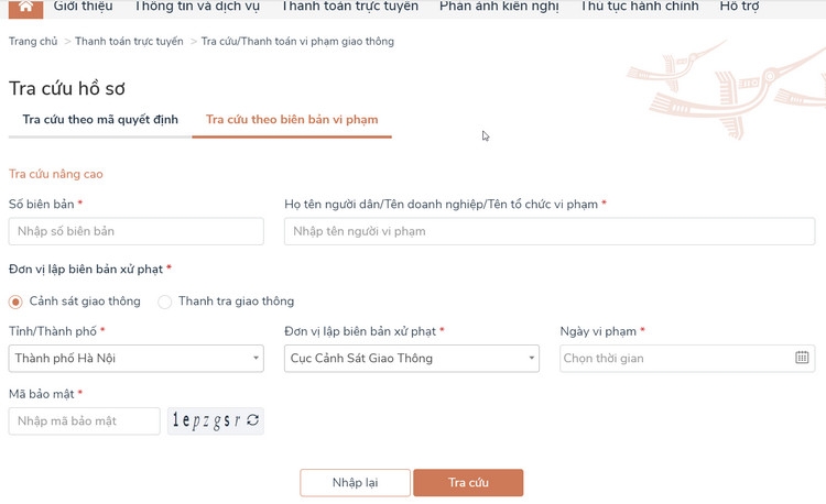 Tra cứu hồ sơ dịch vụ công (8)