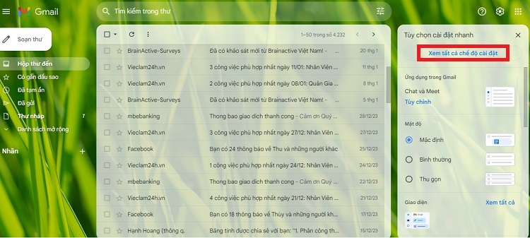 Chọn Xem tất cả chế độ cài đặt