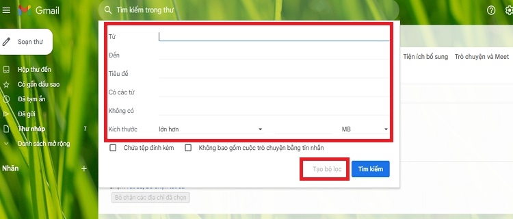 Thiết lập bộ lọc chặn mail rác