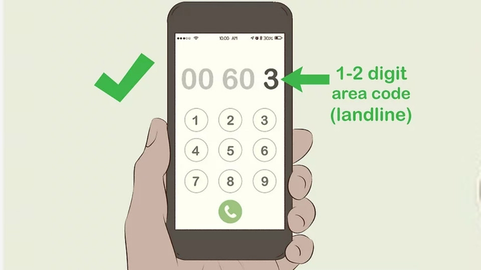 Kết hợp mã vùng địa phương để kết nối được cuộc gọi