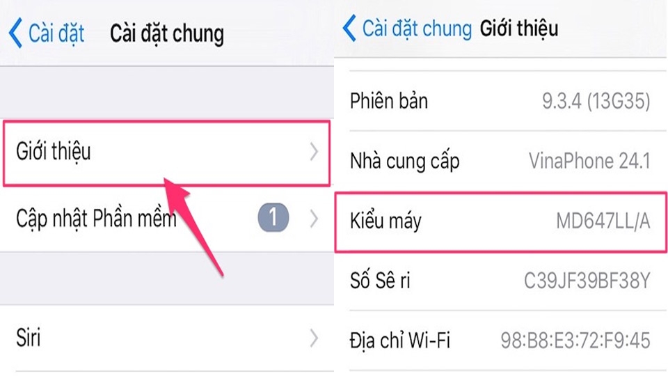 Kiểm tra xuất xứ trong phần kiểm máy