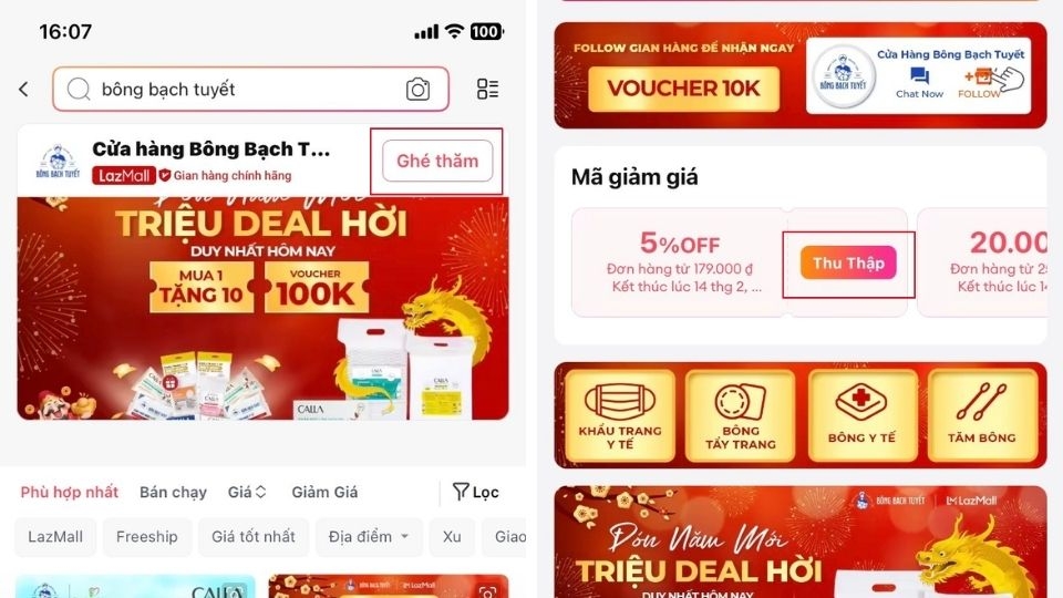 Lấy mã giảm giá Lazada của cửa hàng