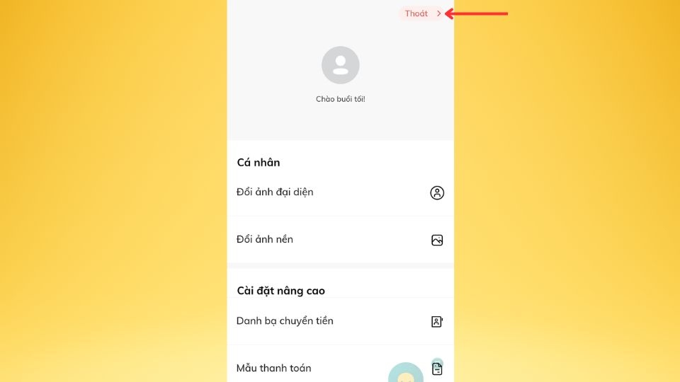 Đăng xuất không hoàn toàn - Bước 2