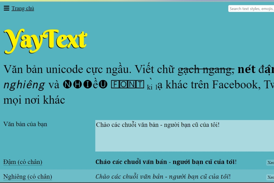 Cách viết chữ nghiêng trên Facebook bằng công cụ trực tuyến