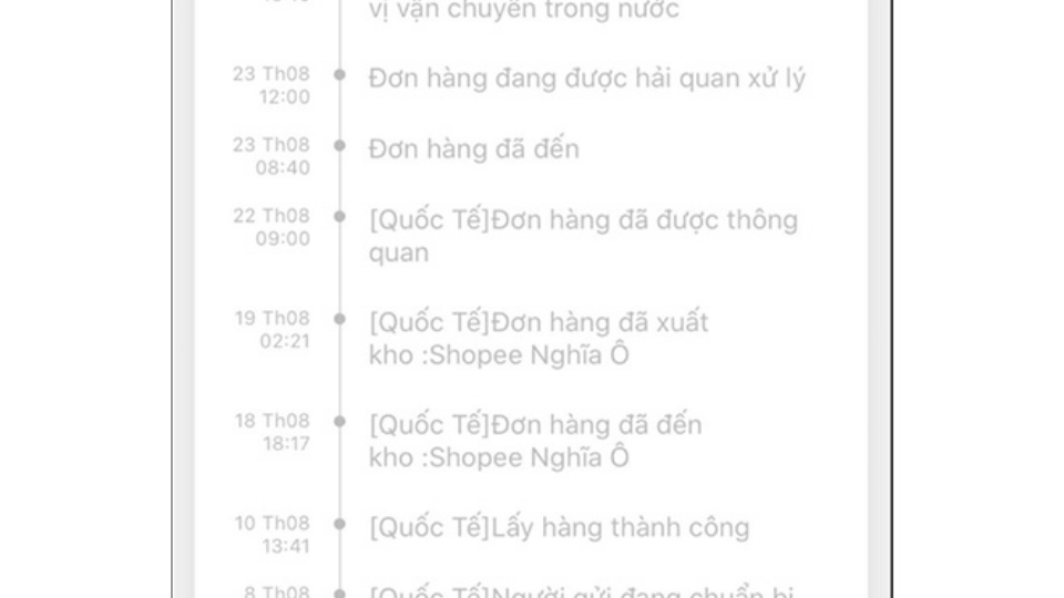 Tình trạng đơn hàng đã xuất kho Shopee Nghĩa Ô