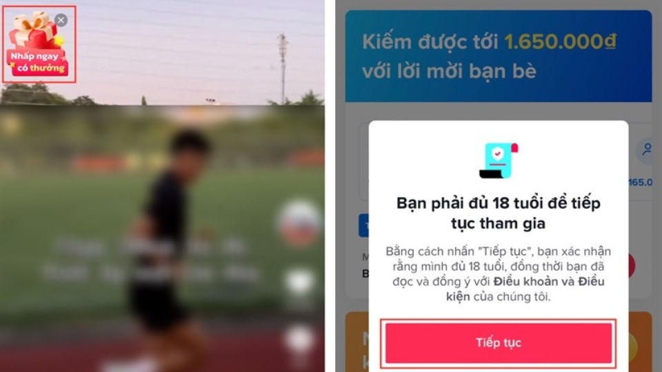 Bạn mở ứng dụng TikTok lên