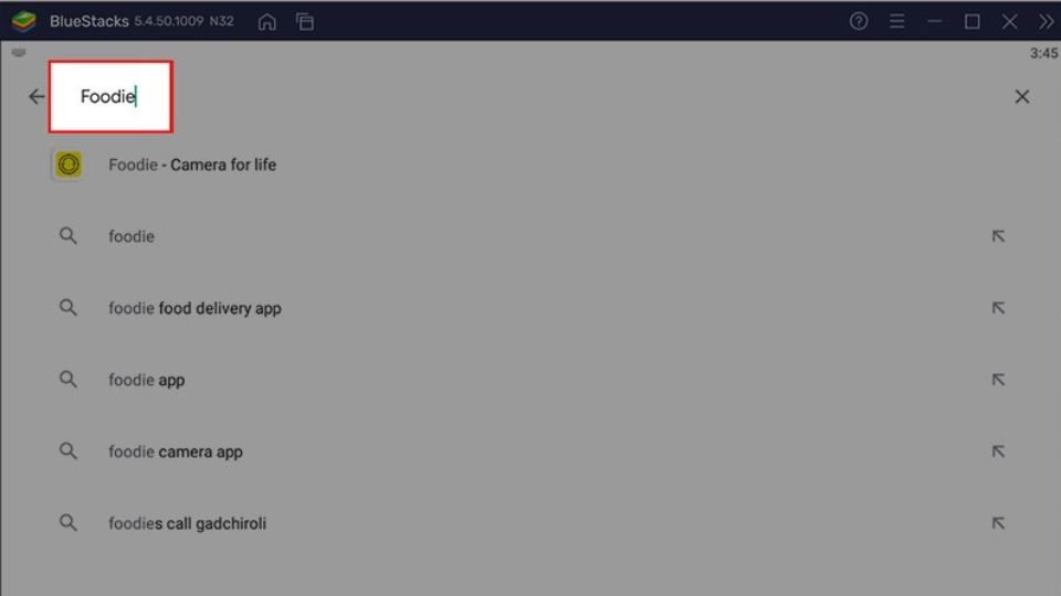 Bước 2: Tìm kiếm ứng dụng Foodie