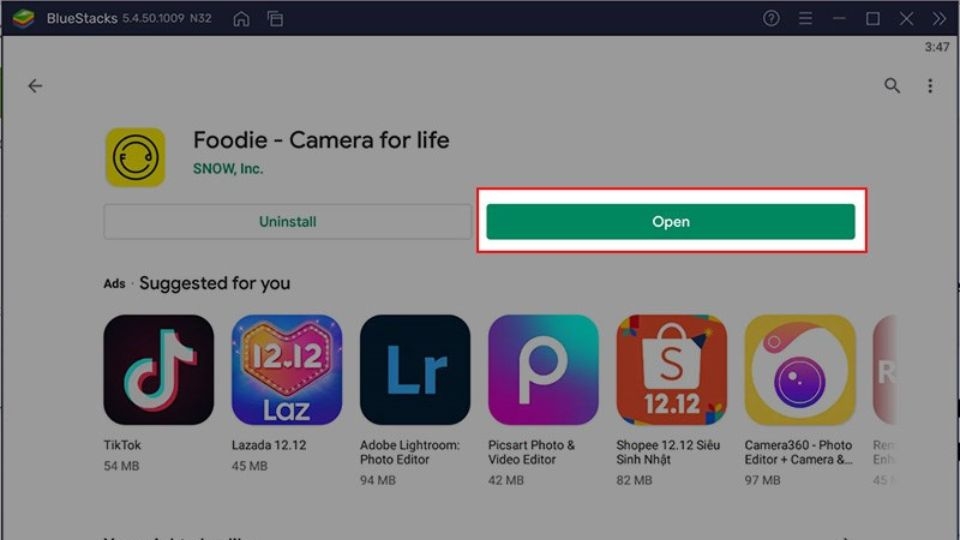 Mở ứng dụng đã tải và sử dụng