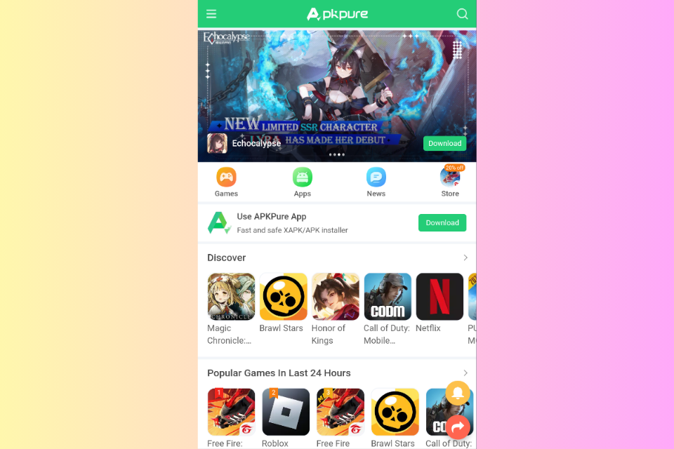 Truy cập vào website của APKPure