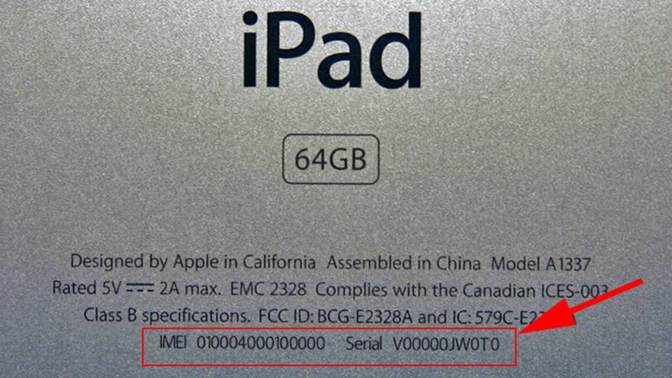 Mã IMEI trên iPad