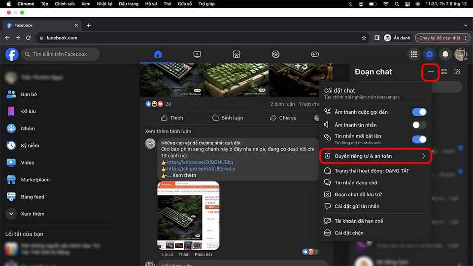 xác nhận tắt mã hóa Messenger Android