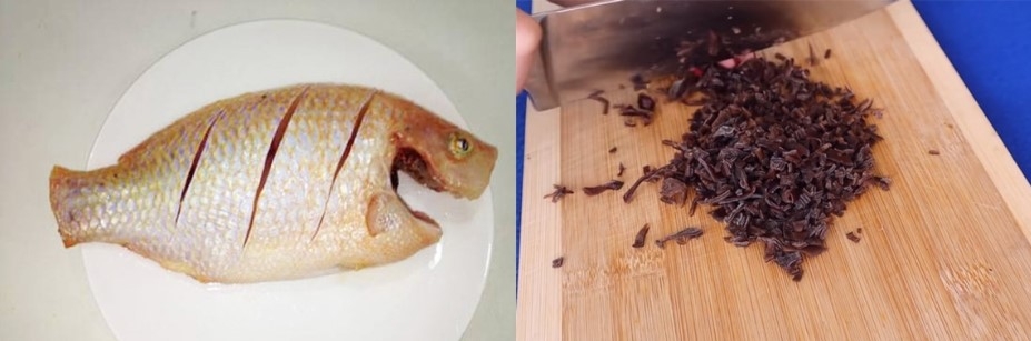 Sơ chế cá diêu hồng và nấm mèo