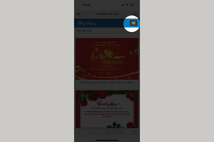 Cách tạo thiệp chúc Tết 2024 bằng điện thoại trên website - 1