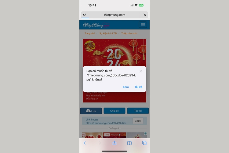 Cách tạo thiệp chúc Tết 2024 bằng điện thoại trên website - 6