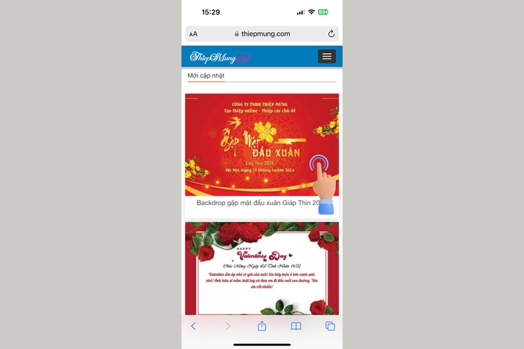 Cách tạo thiệp chúc Tết 2024 bằng điện thoại trên website - 3
