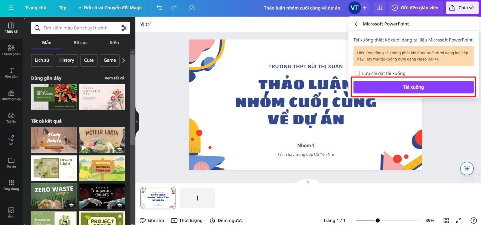 Cách tải Canva về Powerpoint đơn giản, nhanh chóng và không bị mất hiệu ứng 3