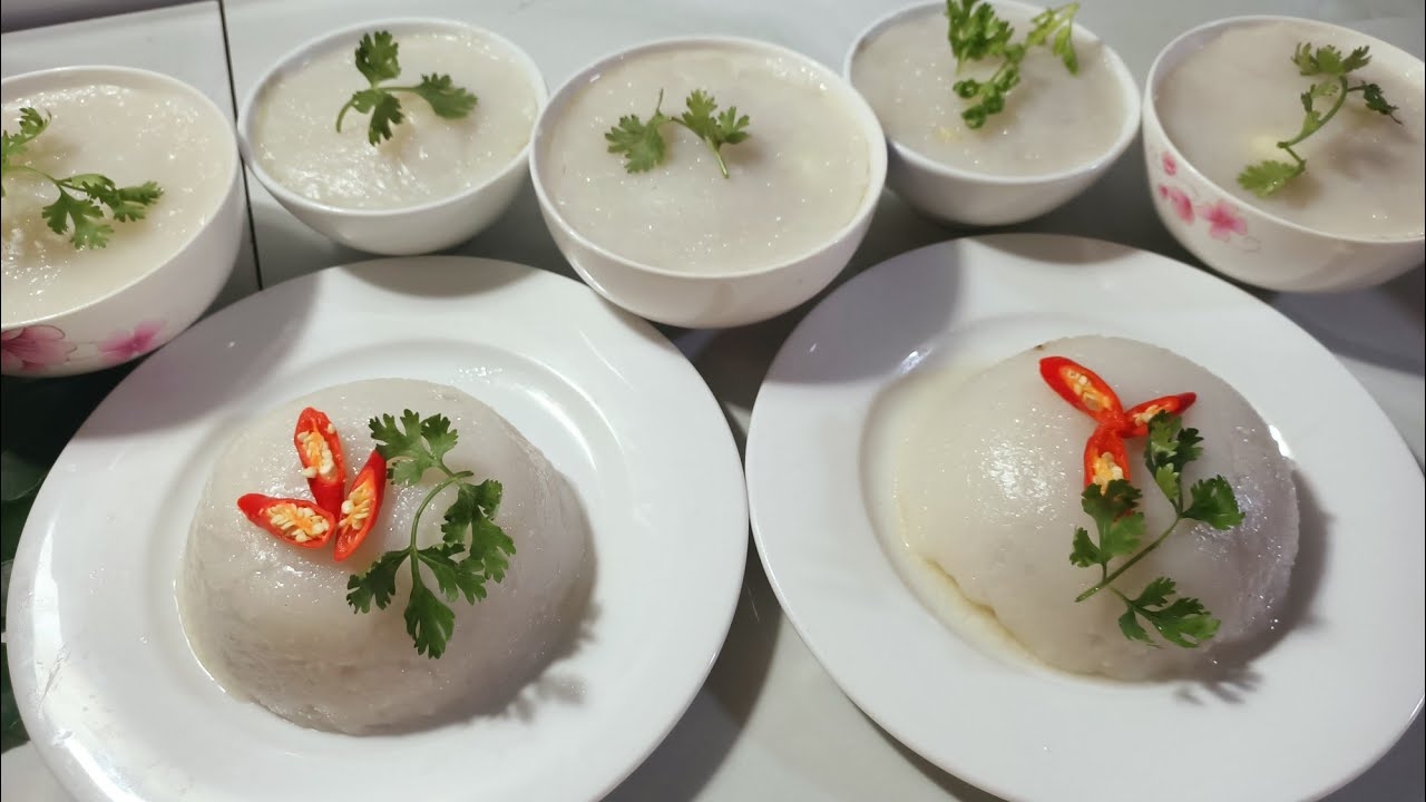 Thành phẩm bánh giò chén vô cùng đẹp mắt