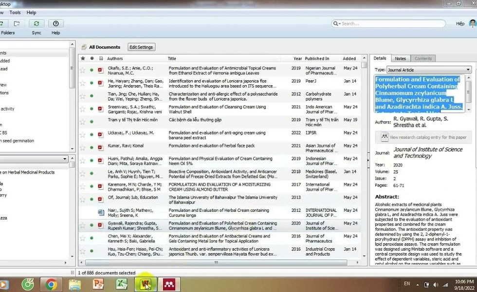 Mendeley trích dẫn tài liệu