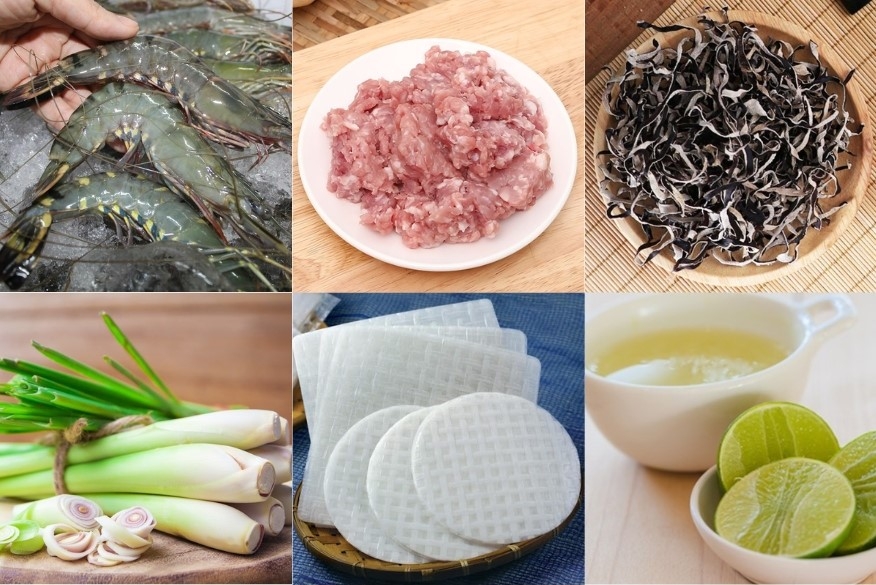 Nguyên liệu làm bánh cuốn nóng tôm chấy