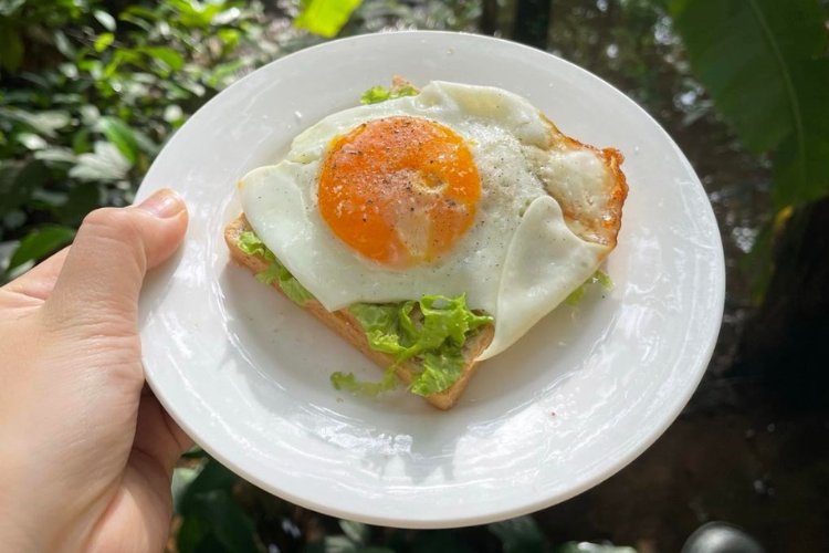 Thành phẩm bánh mì sandwich kẹp trứng