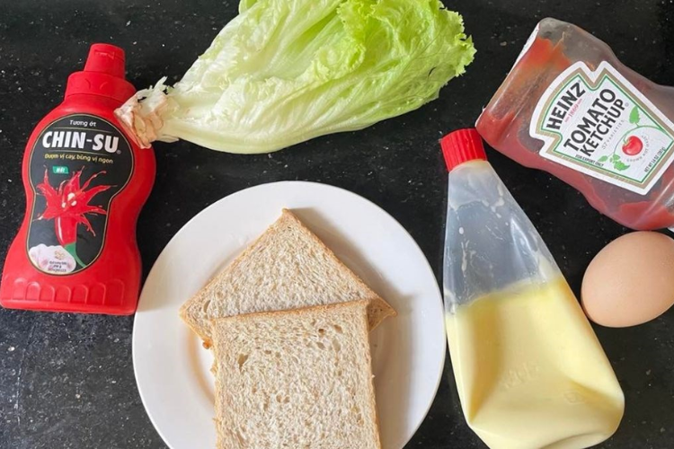 Nguyên liệu làm bánh mì sandwich kẹp trứng