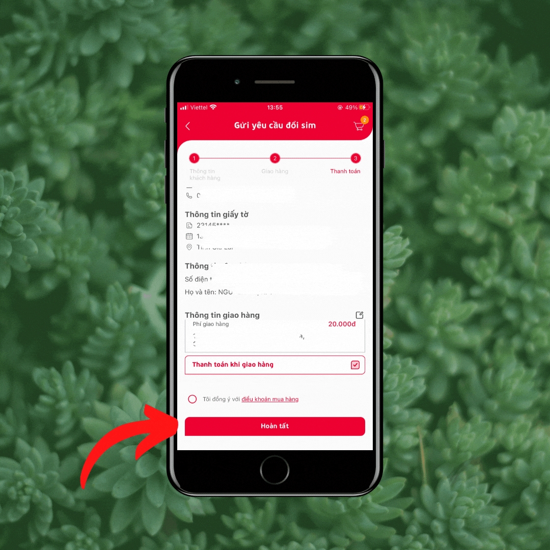 Hướng dẫn làm lại sim Viettel ngay tại nhà bước 4