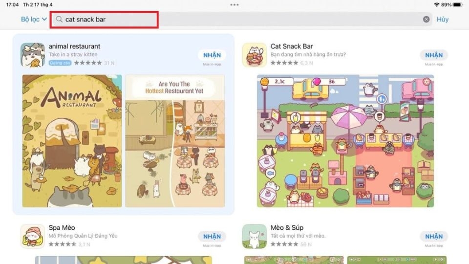 Truy cập App Store và tìm game
