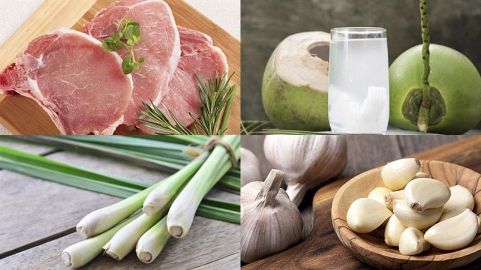 Thịt cốt lết rim nước dừa