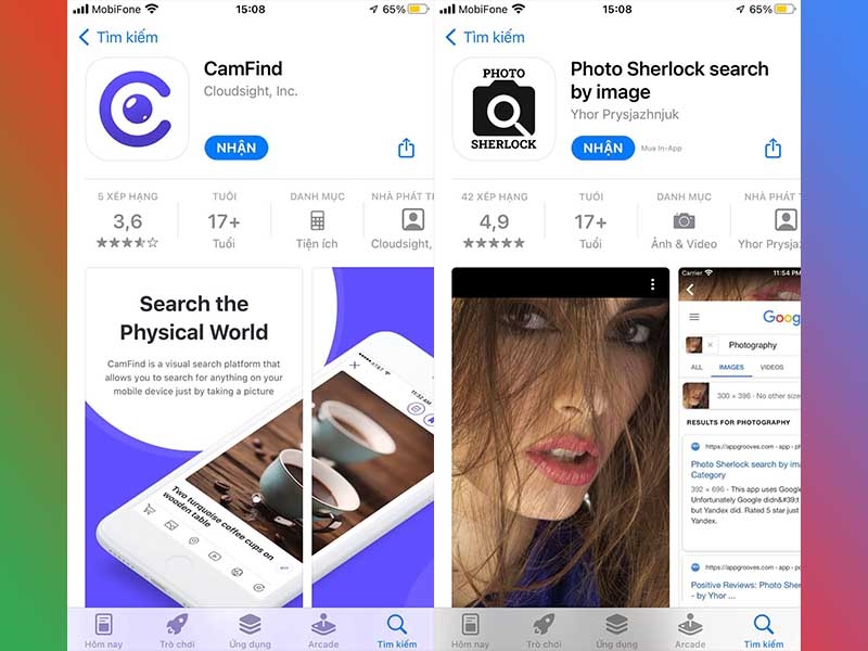 Một số app tìm ảnh gốc trên điện thoại