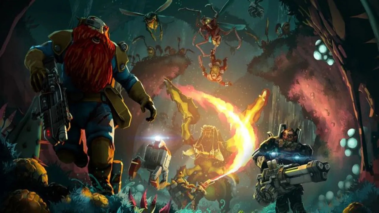 Đồ họa cuốn hút, nhiều màu sắc trong Deep Rock Galactic