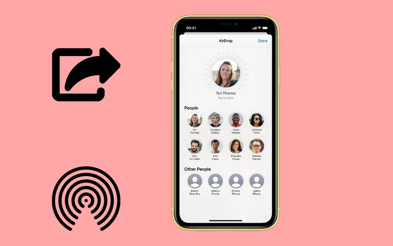 Tên iphone sẽ xuất hiện trong tính năng truyền file AirDrop