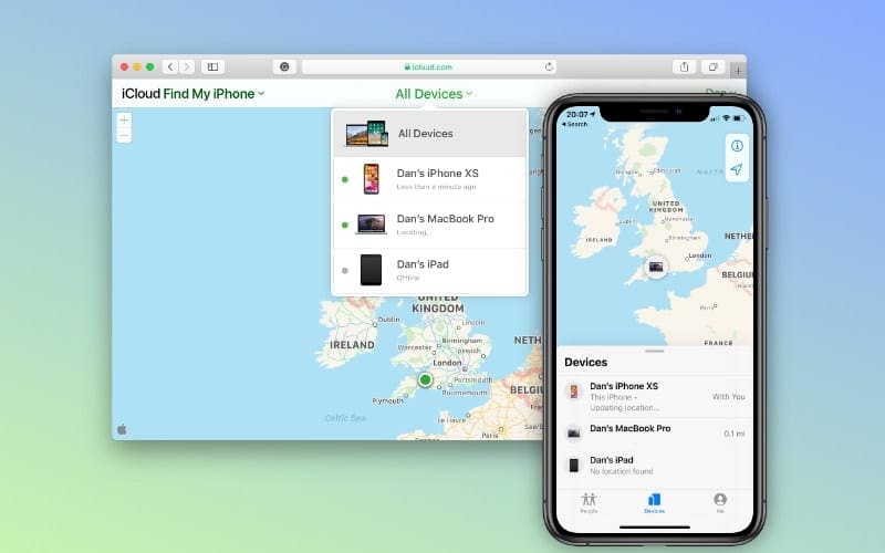 Tên iphone sẽ xuất hiện trong tính năng Find My iphone