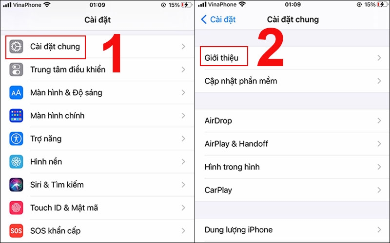 Đổi tên iphone thông qua Cài đặt là cách đơn giản nhất