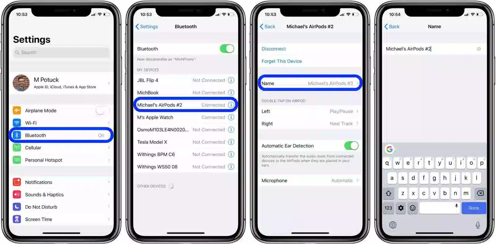 Các bước đổi tên Airpods siêu đơn giản