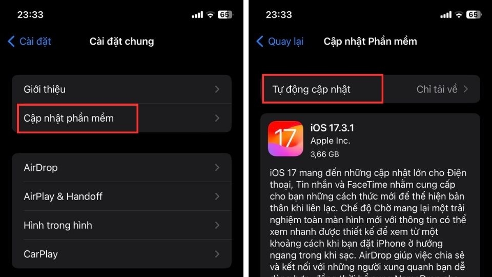 Cập nhật iOS mới nhất