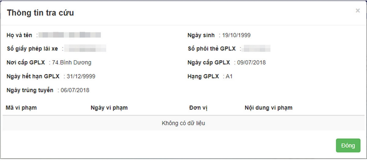tra cứu giấy phép lái xe theo cmnd - hình 4