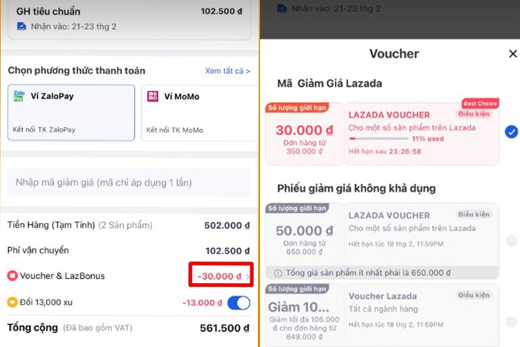 Ví voucher Lazada (hình 10)