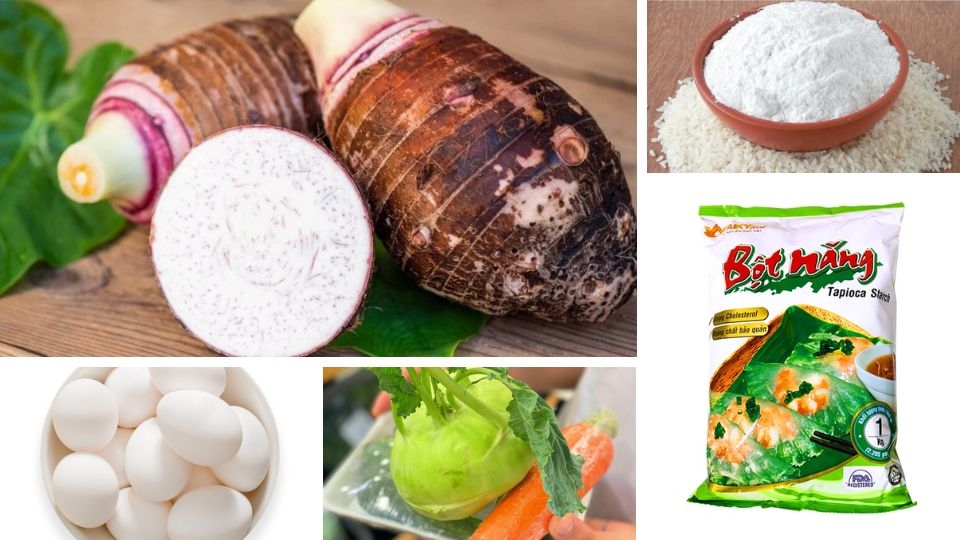 Nguyên liệu làm bột chiên khoai môn trứng vịt