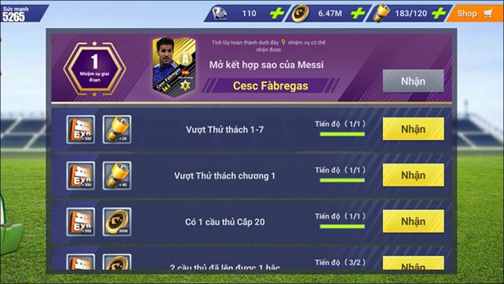 Nhiệm vụ của game UFC siêu sao bóng đá