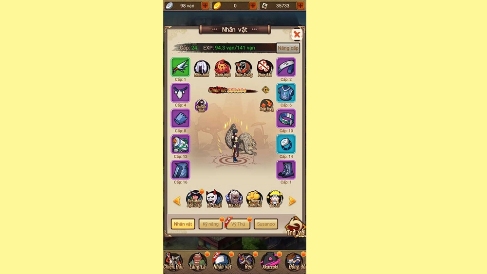 Trang bị trong game Hỏa Chí Nhẫn Giả