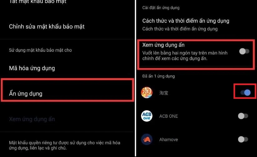 Bước 4: Bạn&nbsp;chọn Ẩn ứng dụng