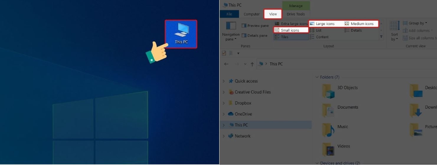 Thu nhỏ kích thước biểu tượng file dễ dàng