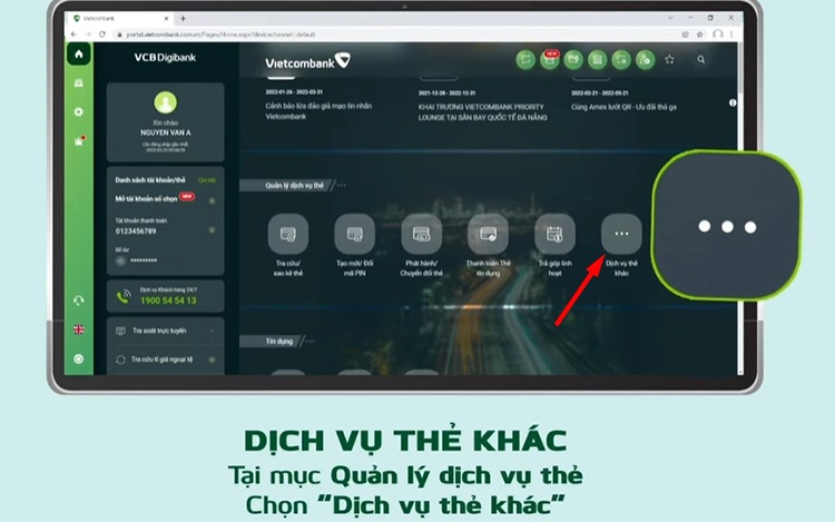 cách khóa thẻ Vietcombank (hình 11)