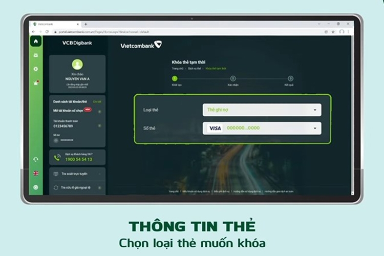 cách khóa thẻ Vietcombank (hình 13)