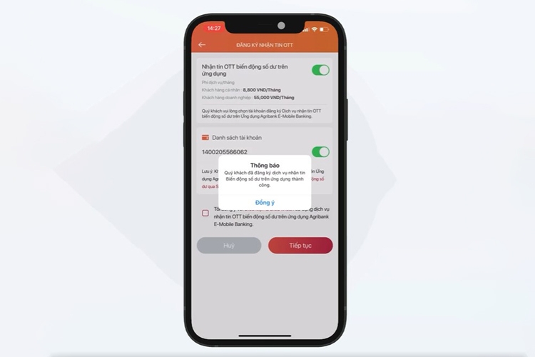 Phí tin nhắn OTT của Agribank là gì? (hình 12)