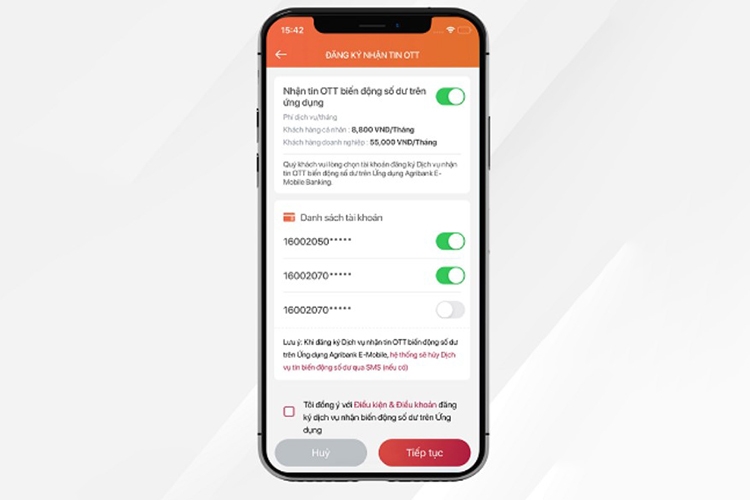 Phí tin nhắn OTT của Agribank là gì? (hình 7)